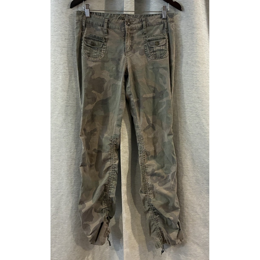 Vintage Yonique Y2K Camo‎ Paratrooper Cargo Pants Juniors Size 11